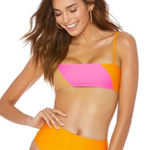 Ellejay  Lauren Colorblock Bikini‎ Top NWT Sz L Photo 0