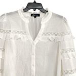 Alice Blue white ruffle and lace top size L Photo 2