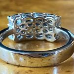 Natural Aquamarine White Diamond Sterling Silver Ring Size 7.75 Photo 4