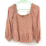 American Eagle  size small New with Tags pink long sleeve crop babydoll top shirt Photo 0