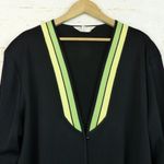 Exclusively Misook Cardigan Womens Plus 3X Black Green Yellow Trim V Photo 4