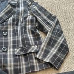Dialogue Black and Cream Plaid Blazer Photo 4