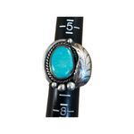 Vintage Turquoise Sterling Silver Native American Navajo Ring Sz 6.5 Blue Photo 6