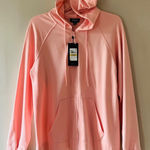 Jones New York  Sz M Peach Full Zip Pocket Drawstring Long Sleeve Hoodie Top Jack Photo 0