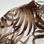 Tommy Bahama  Cotton Palm Frond Button Down Blouse White Brown Medium #0949-AZ Photo 3