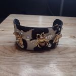 New! Cowprint Bee Cuff Fashion Bracelet Black Photo 1