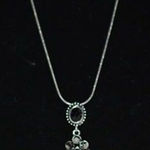 Source Unknown VTG Victorian Gothic Filigree Silver Tone Black Rhinestone Snake Chain Necklace Photo 0