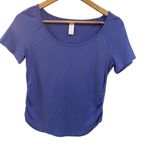 Halara  Cinched Side Short Sleeve Top Purple Size medium periwinkle Photo 0