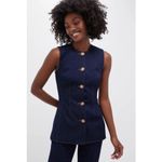 Veronica Beard NEW Jessup Denim Vest Dark Oxford Photo 3