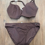Calvin Klein  Swimwear‎ Brown Polka Dot Bikini Set 34D Photo 0