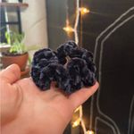 Handmade ✨2/$12✨Large Soft Velvet  Black Scrunchy! Photo 1