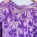 Custom Handmade Crochet Long Sleeved Top Tunic Purple Small Medium Large Photo 2