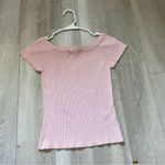 Say What? Vintage Crop Top off shoulder ribbed womens Pink (large) y2k 2000s soft girl Photo 3