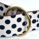 Betsey Johnson belt sz S Womens Polkadot Genuine Leather 2000s Y2K Black&White Photo 3