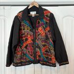 Lavon ‎ Silk Zip Up Jacket With Zip Off Sleeves Size Large Photo 0