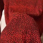 Current/Elliott NEW Hallen Leopard Print Long Sleeve T-Shirt Red/Black Sz 0 Photo 8