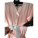 Linea Donatella  Maxi Solid Pink Boudoire Chemise Satin Robe Set NWT S/M/P/M Photo 1
