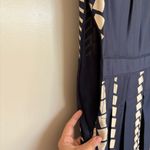 Tory Burch  Silk Navy and Cream Geometric Print Sleeveless Midi Dress Size 6 Photo 10
