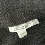 Chico's New 00 Xs black beaded shoulder long sleeve heavy thick knit blazer jewel Photo 5