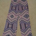 AB Studio NEW  women's small blue/pink/white pull-on pants Photo 0