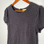 Anthropologie Maeve  Womens Shift Dress Cup Sleeve Diamond Knit Black size small Photo 3