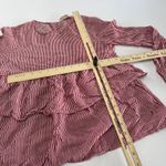 ZARA Trafaluc Shirt Womens XS Red White Striped Long Sleeve Ruffle Blouse Top Photo 7