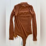 Reoria Turtleneck Sheer Mesh Long Sleeve Bodysuit, Size S, NWT Brown Photo 10
