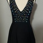 Guess Black Beaded Iridescent Blue/Green Skater Dress Size Small Photo 1
