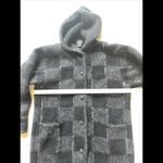 Sirogojno‎ Sweater Womens Large Hand Knitted Yugoslavia Wool Hooded Jacket Black Photo 2