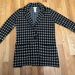 Max Studio NWOT Woman’s  Checker Cardigan with Front Pocket Size XSmall Black Photo 2