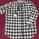 Women's Black and White Checkered snowman Long Sleeve Top Photo 0