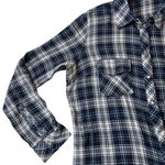 Kut From The Kloth  Plaid Flannel Shirt Size Medium Blue/White Western Autumn‎ Photo 1