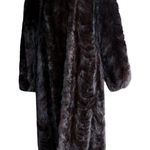 Luxurious Dark Chocolate Brown Mink Fur Long Winter Coat women size Large Photo 0