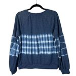 Knox Rose Blue Tie Dye Puff Sleeve Crewneck Sweater Size Medium Photo 0