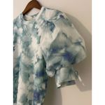 Marie Oliver NWOT  Evie Autumn Sky Blue White Tie Dye Short Puff Sleeve Top S Photo 2