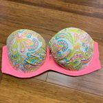 Victoria's Secret  Swim Strapless Padded Bikini Top Women Size Medium Floral Pink Photo 0