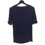 Forever 21 Cowl Neck Casual Top Short Sleeve Navy Blue Size S Photo 4