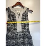 Tabitha Anthropologie Black White Gray Marled Knit Split Neck Shift Dress Size 4 Photo 3