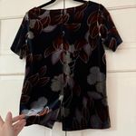 Ann Taylor  Botanical Velvet Blouse Moody Floral Print Size Small Fall Photos Top Photo 9