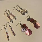 Lot Of 4 Costume Earrings Pierced Beaded Dangle Photo 0