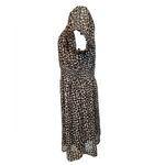 Merona  Black Tan Beige Animal Print Midi Dress L Photo 3