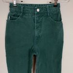 Bongo Vintage  Jeans Green Juniors Size 3 Tapered Leg Retro 90s Ankh‎ Peace Love Photo 4
