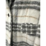 BCBGMAXAZRIA  M Plaid Faux Fur Shaggy Coat Winter Sophistication Midi Jacket Photo 2