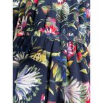 J.Crew  Navy Blue Tropical Floral Tie Neck Long Sleeve Dress Photo 5