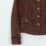 Sundance  Fringe Tweed Wool Blend Orange Blazer‎ Jacket Womens Size 6 Photo 2