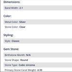 𝅺Sterling Silver Cubic Zirconia Big Stone Ring Size 8 Gift Birthday Mother’s Day Photo 7