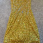 Oh Polly  Sequin Mini Dress Yellow Photo 1