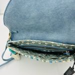 Steven By Steve Madden  Woven Crossbody Bag Purse PVC Cotton Blues Gold NWT Photo 4