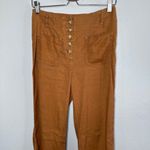 Anthropologie Maeve By  Womens Relaxed Leg Trouser Pants Linen Blend Size 2 Photo 1