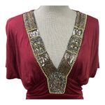 Twenty One  Maroon heavy beaded 
Sequin Medallion Party Dress
Y2k Size LG Photo 4